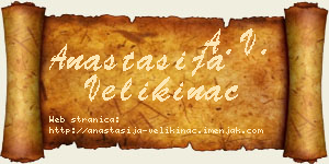 Anastasija Velikinac vizit kartica